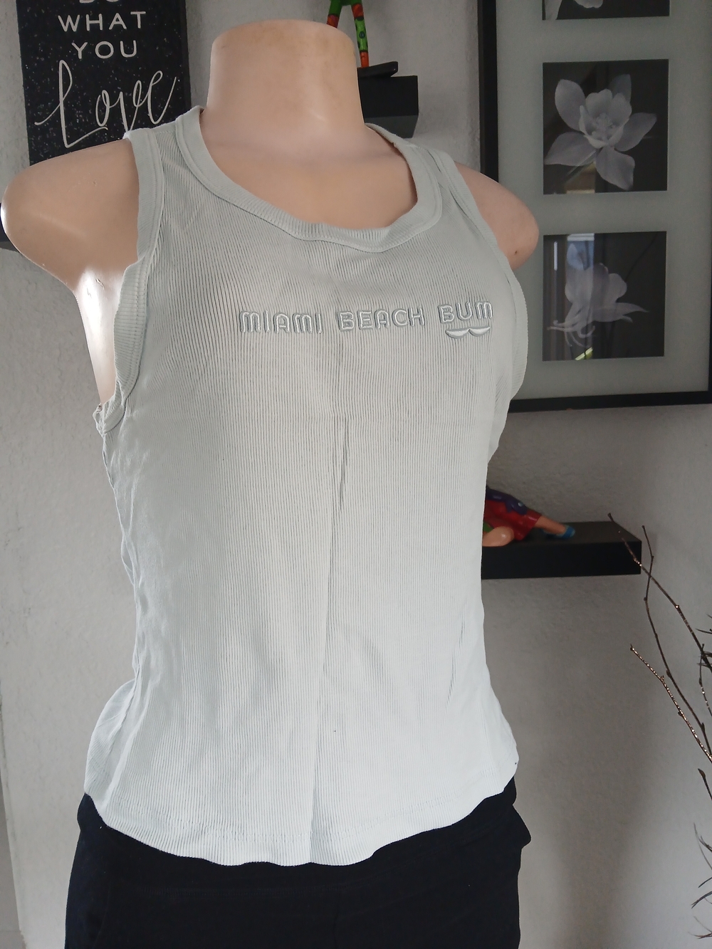 Miami Beach Bum Ribbed Tank Top in Light Sage - Picture 2 of 6